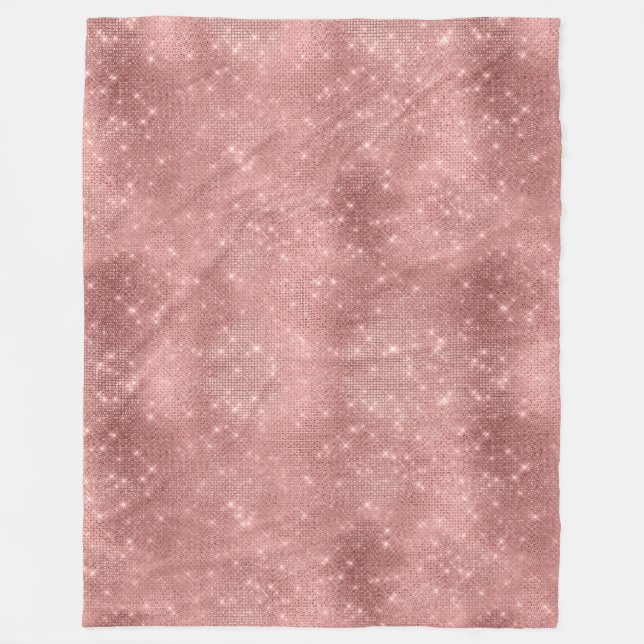 Couverture Polaire Glam Rose Gold Sparkle (Devant)