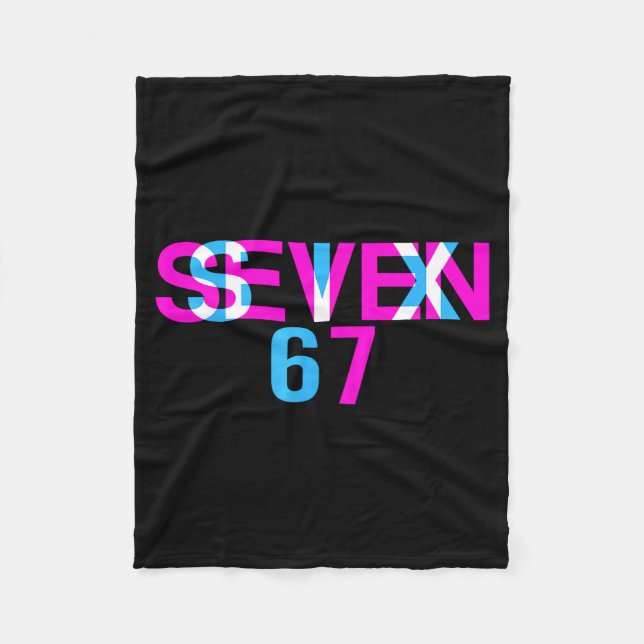 Couverture Polaire Glitch Optical Illusion Funny Six Seven 67 Meme Ge (Devant)