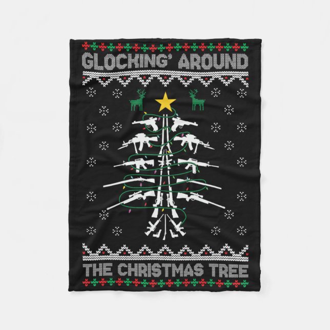 Couverture Polaire Glocking Around The Christmas Tree Ugly Christmas  (Devant)