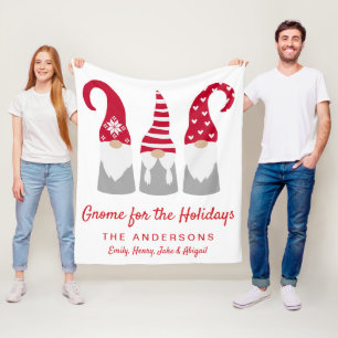 Couverture Polaire Gnome de Noël pour les fêtes Personnalisé