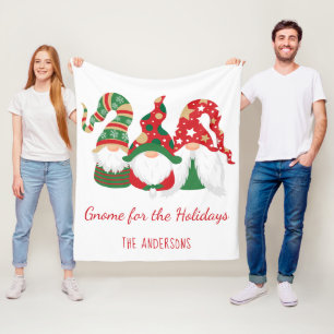 Couverture Polaire Gnome de Noël pour les fêtes Personnalisé
