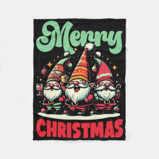 Couverture Polaire Gnome Joyeux Noël