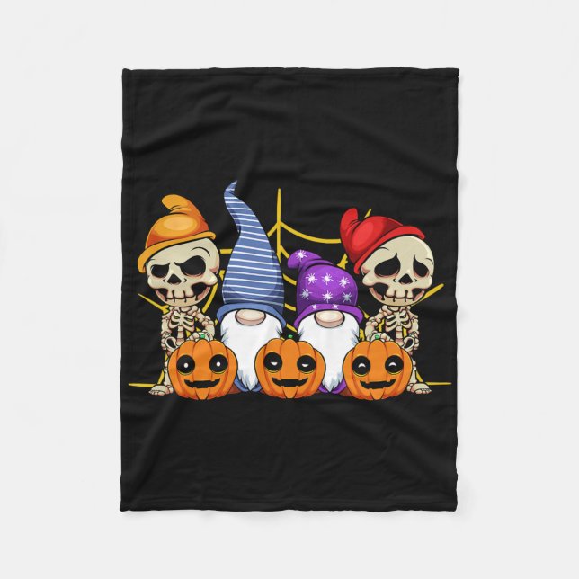 Couverture Polaire Gnome Squelette Lazy Costume d'Halloween Cute Citr (Devant)