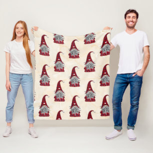 Couverture Polaire Gnome Sur Arrière - plan Beige