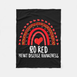Couverture Polaire Go Red Heart Disease Awareness Month Leopard Rainb