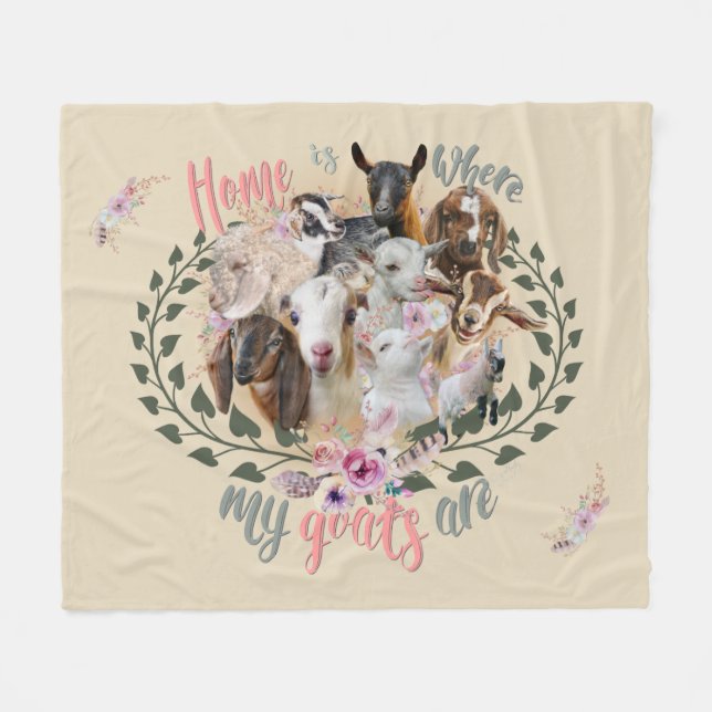 Couverture Polaire GOAT ART | Accueil où mes chèvres sont GetYerGoat (Devant (Horizontal))