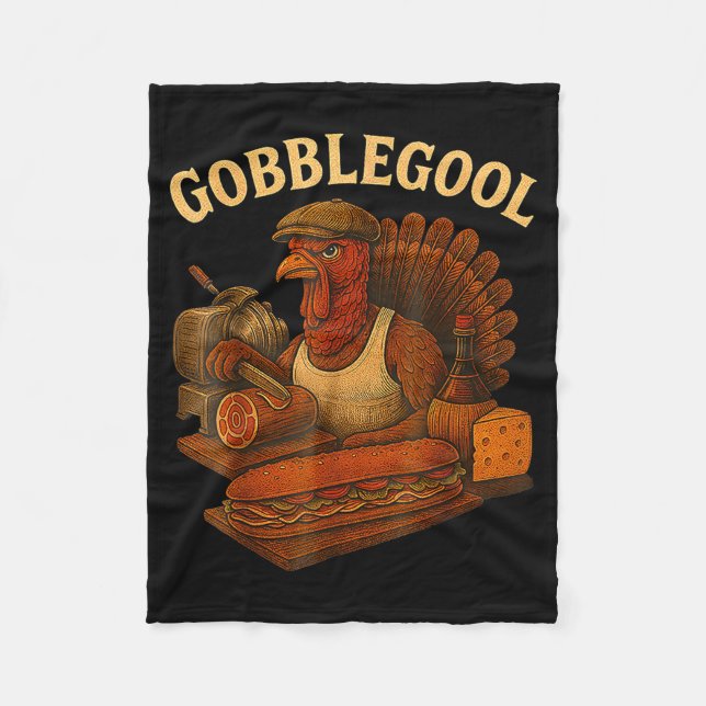 Couverture Polaire Gobbol Turkey Thanksgiving  (Devant)