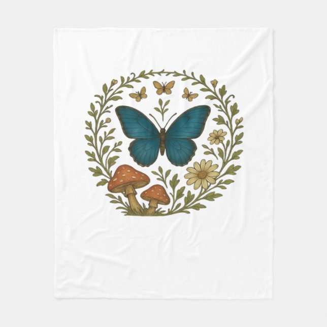 Couverture Polaire Goblincore Butterfly Fairycore Botanical Apparel C (Devant)