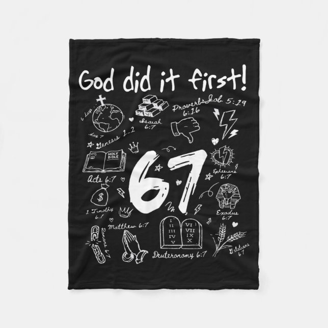 Couverture Polaire God Did It First Funny Christian 6 7 Six Seven  (Devant)