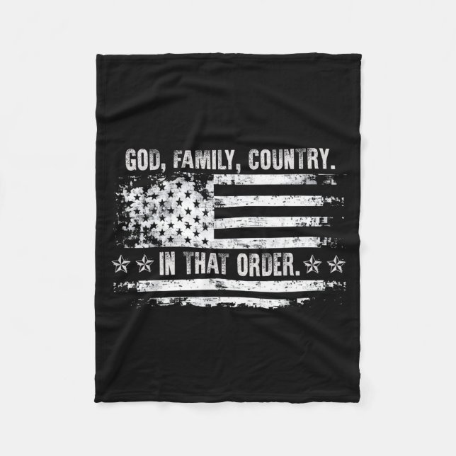 Couverture Polaire God Family Country Patriotic Faith Pride Usa For S (Devant)