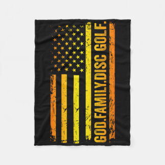 Couverture Polaire God Family Disc Golf Us American Flag Father's Day