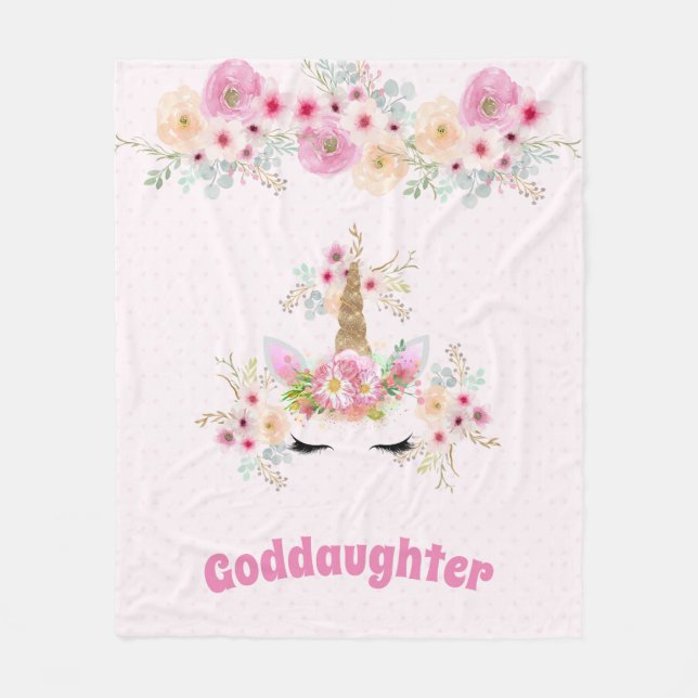 Couverture Polaire GODDAUGHTER Rose Gold Parties scintillant Fleurs U (Devant)