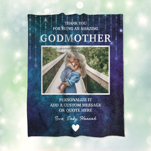 Couverture Polaire Godmère Merci bleu étincelles Personnalisé