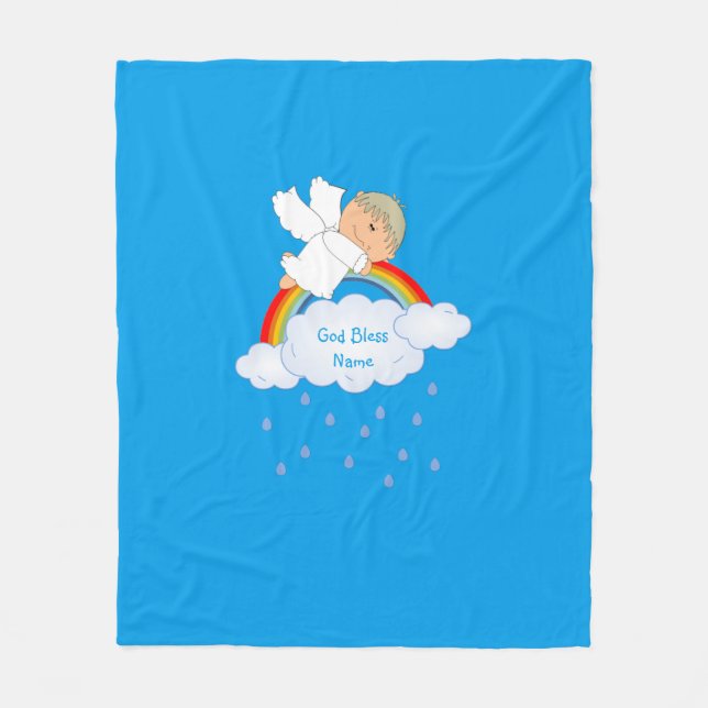 Couverture Polaire Godson Cadeau mignon Angel Arc-en-ciel personnalis (Devant)