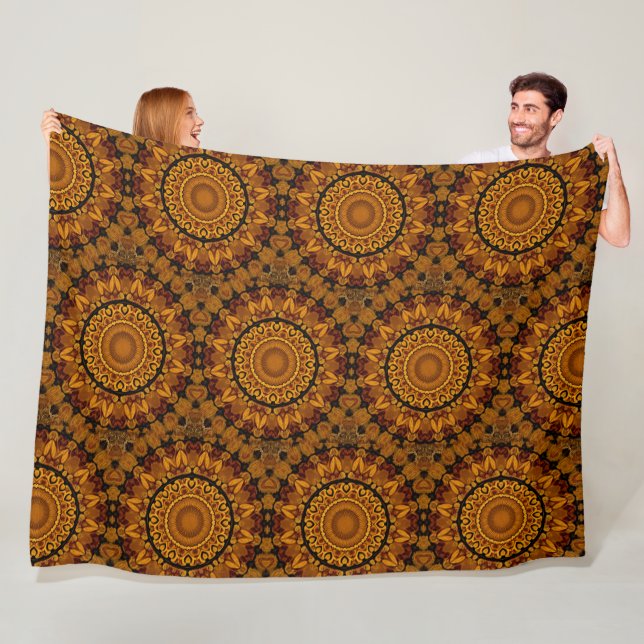 Couverture Polaire Gold and Brown Fleece Blanket (En situation)