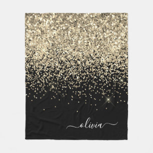 Couverture Polaire Gold Black Girl Parties scintillant étincelante No