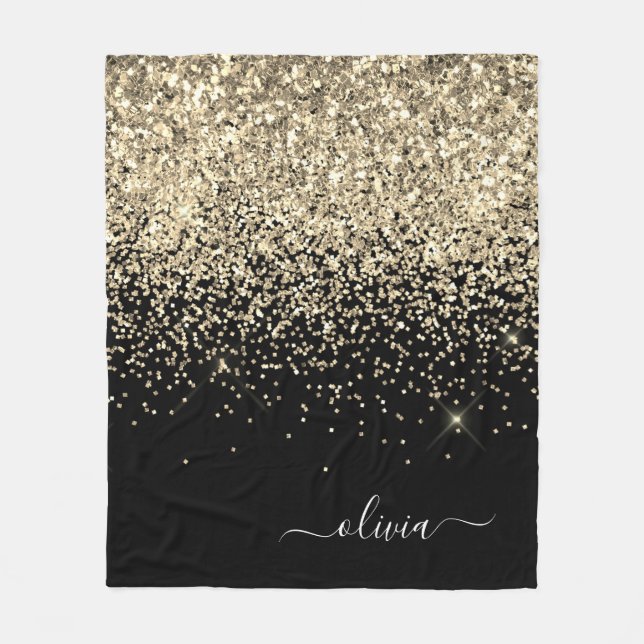 Couverture Polaire Gold Black Girl Parties scintillant étincelante No (Devant)
