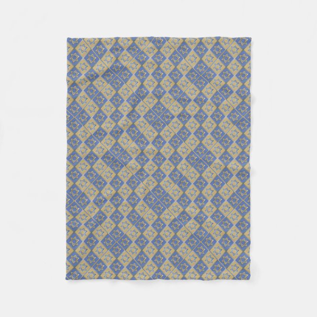 Couverture Polaire Gold Blue Star de David Art Panels (Devant)