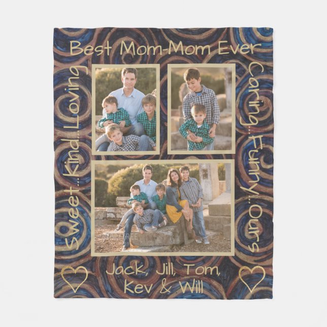 Couverture polaire "Gold Blue Swirl" Couverture ph (Devant)