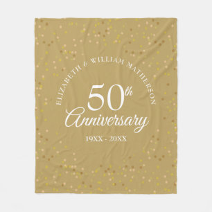 Couverture Polaire Gold Dust Confetti 50e Anniversaire Mariage d'or