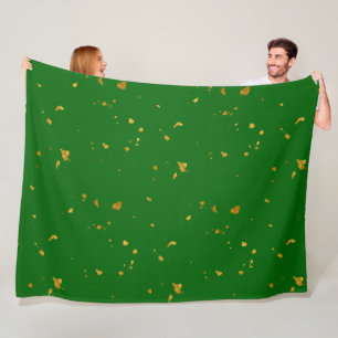 Couverture Polaire Gold Flakes sur Emerald Green