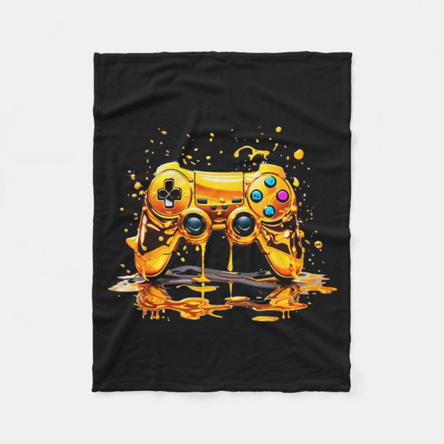 Couverture Polaire Gold Splash Video Game Controller Golden Gamer Gam (Devant)