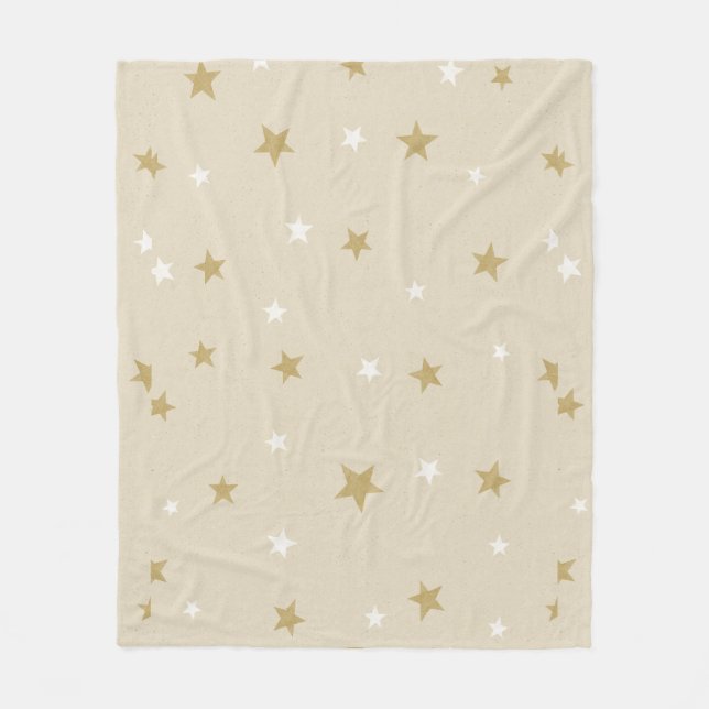 Couverture Polaire Gold Star Art Motif Une magie Noël Ciel (Devant)