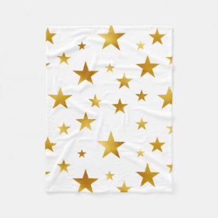 Couverture Polaire Gold Stars Modern White