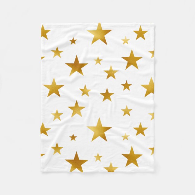 Couverture Polaire Gold Stars Modern White (Devant)