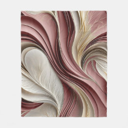 Couverture Polaire Golden Air – Rose Champagne Flowing Abstract
