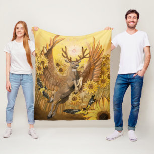 Couverture Polaire Golden Feilds Mule Deer