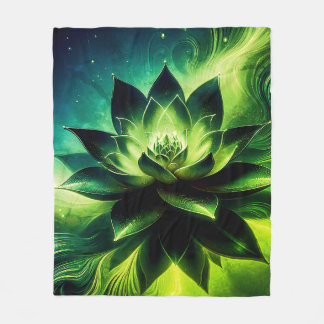 Couverture Polaire Golden Lotus Radiance - Conception mystique Abstra
