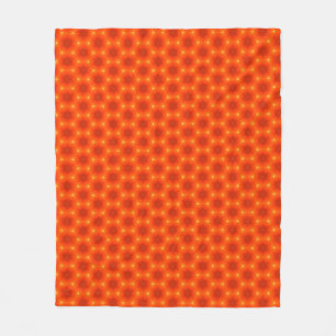 Couverture Polaire Golden Orange Honeycomb Hexagon Motif