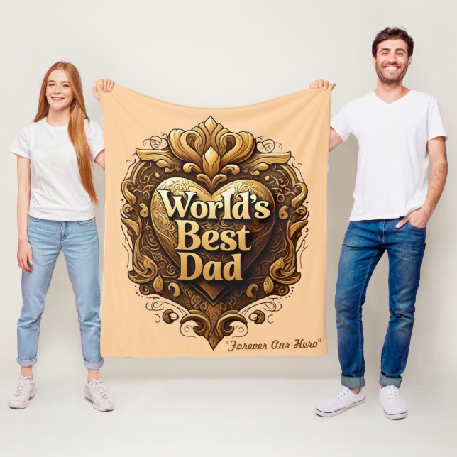 Couverture Polaire "Golden Papa Love" (En situation)
