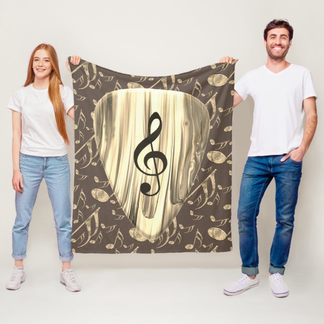 Couverture Polaire Golden Plectron - Design élégant pour les mélomane (En situation)