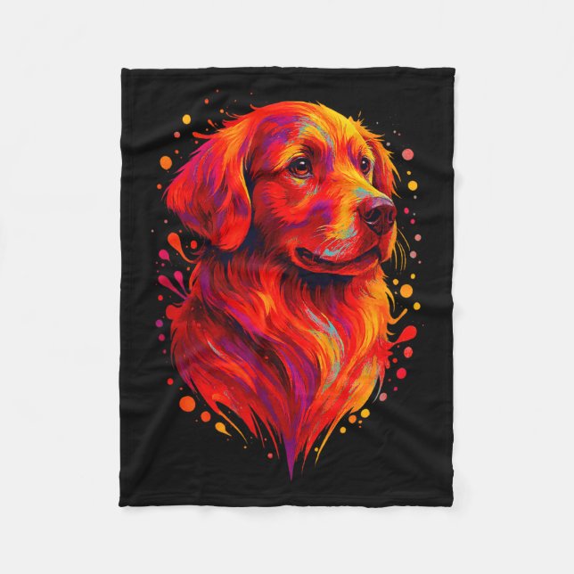 Couverture Polaire Golden Retriever Art Rtrait For Dog Owners  (Devant)