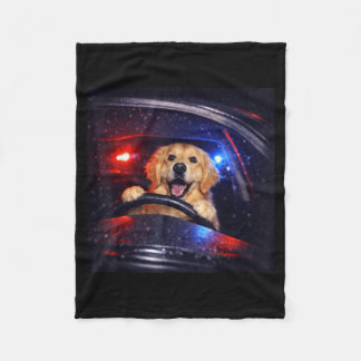 Couverture Polaire Golden Retriever Drôle Conduisant Mème Chien Condu