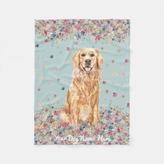 Couverture Polaire Golden Retriever Illustration Chien Hôtel Animaux  (Devant)
