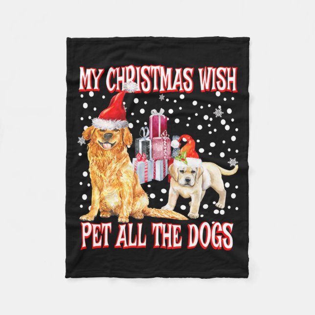 Couverture Polaire Golden Retriever My Christmas Wish Pet All The D  (Devant)