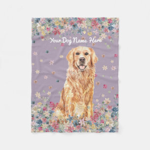 Couverture Polaire Golden Retriever Purple Dog Gig Animaux de compagn