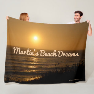 Couverture Polaire Golden Sunset V - Blanche en polaire (Personnalise