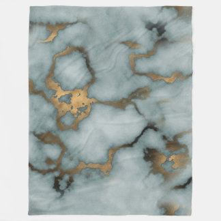 Couverture Polaire Golden Vein Marble Ocean Mist Fleece Blanket
