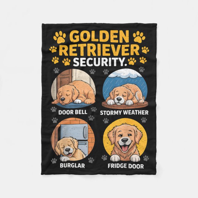 Couverture Polaire Goldens Tee Golden Retriever Security Funny  (Devant)