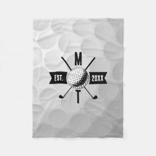 Couverture Polaire Golf Ball Texture & Club Premier Monogramme
