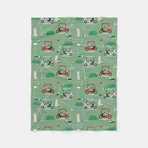 Couverture Polaire Golf Carts Moderne Golfer Golf Thème Motif