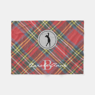 Couverture Polaire Golfeuse de nom initial Stewart Tartan Plaid