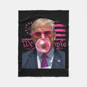 Couverture Polaire Gomme à bulles Funny Donald Trump rose 4 juillet a