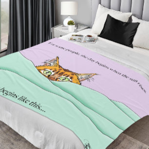 Couverture Polaire Good Morning Ornage Chat amusant