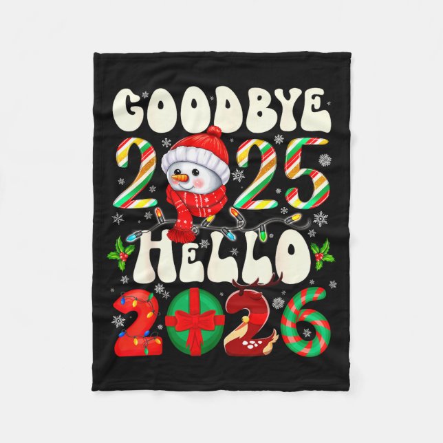 Couverture Polaire Goodbye 2025 Hello 2026 Merry Christmas Happy New  (Devant)