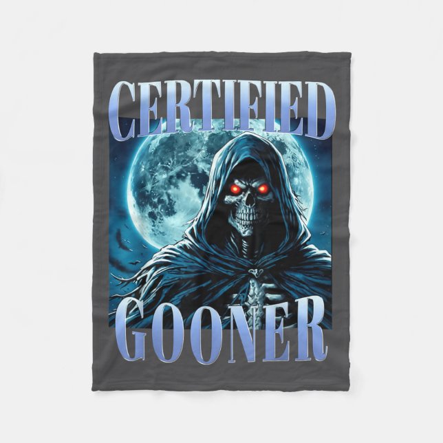 Couverture Polaire Goon Funny Gooning Meme Skeleton Certified Gooner  (Devant)